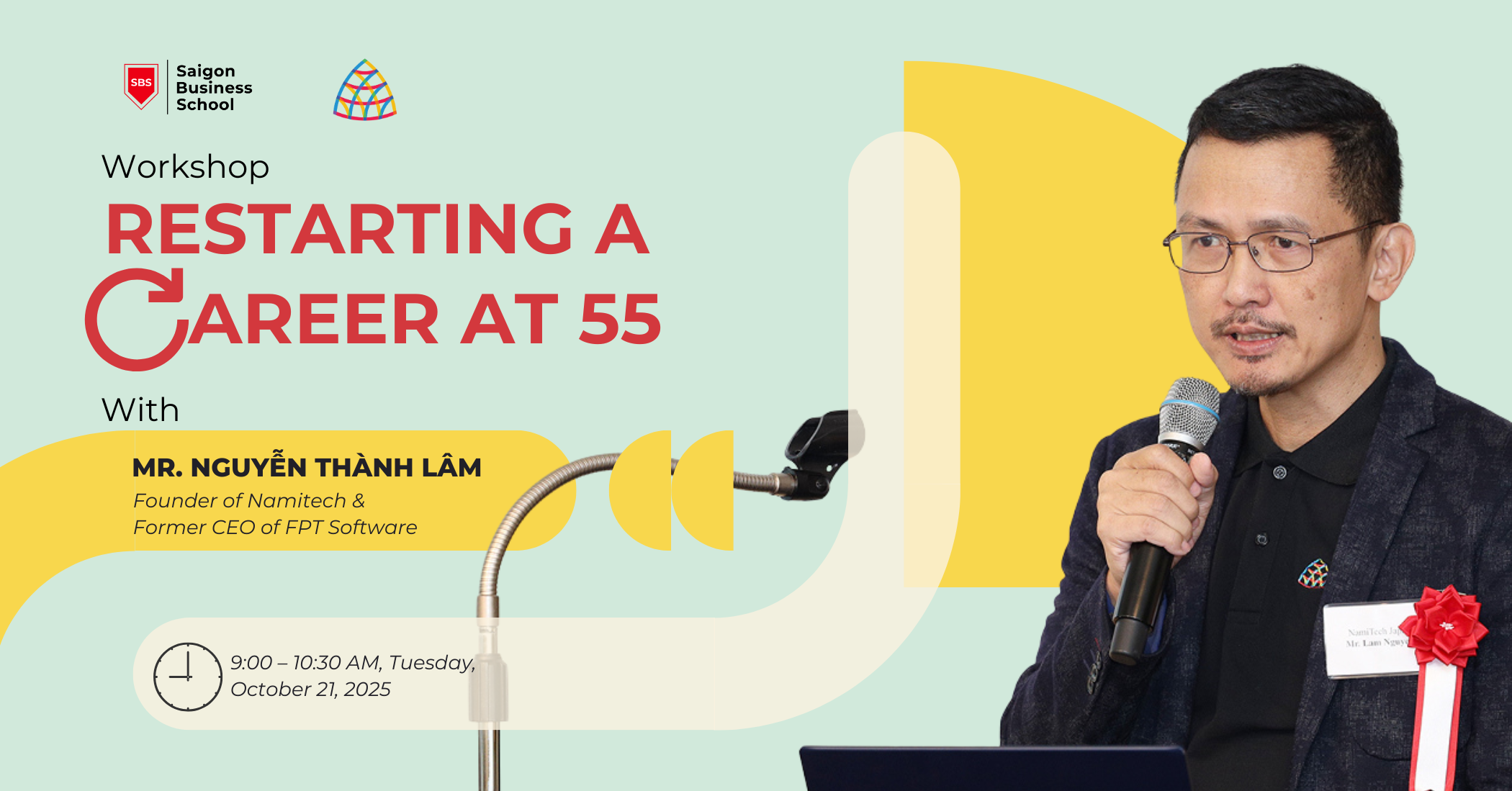 Workshop “Restarting a Career at 55” with Mr. Nguyễn Thành Lâm – Founder of Namitech and Former CEO of FPT Software